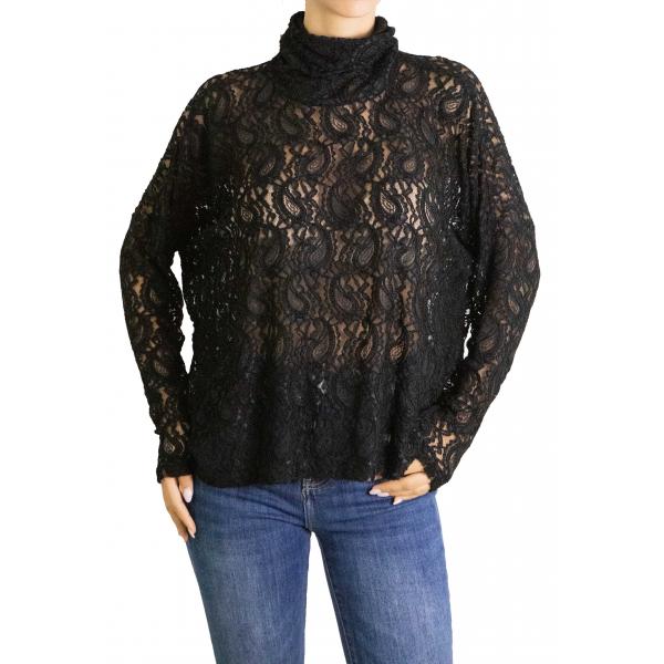 Maglia in pizzo collo alto Options